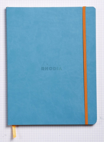 Rhodia softcover notebook A5 elastic closure titanium 117385 lined