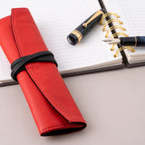 Pilot Pensemble Leather Pen Roll Case - 1 Pen - Red (Long)