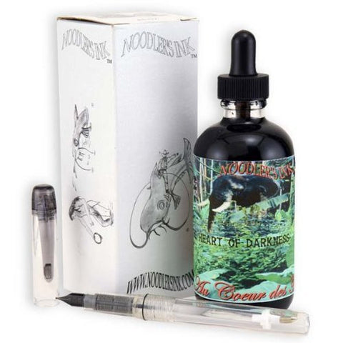 Noodler's Ink X-Feather Black - 4.5 oz Bottled Ink (With Charlie Pen) –  Lemur Ink