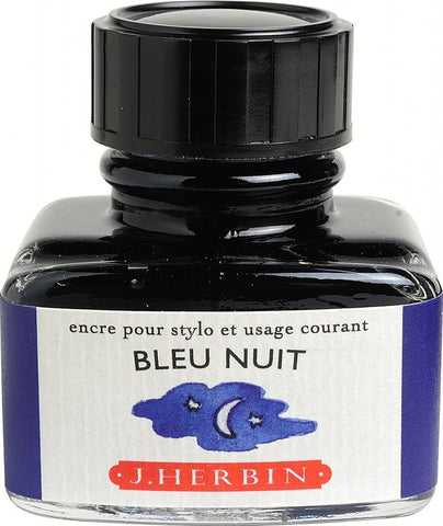 J. Herbin Bleu Nuit (Night Blue) Fountain Pen Ink (30ml Bottle)