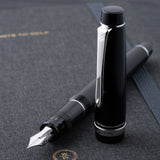 Pilot Justus 95 Fountain Pen - Black and Rhodium