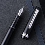 Pilot Justus 95 Fountain Pen - Black and Rhodium