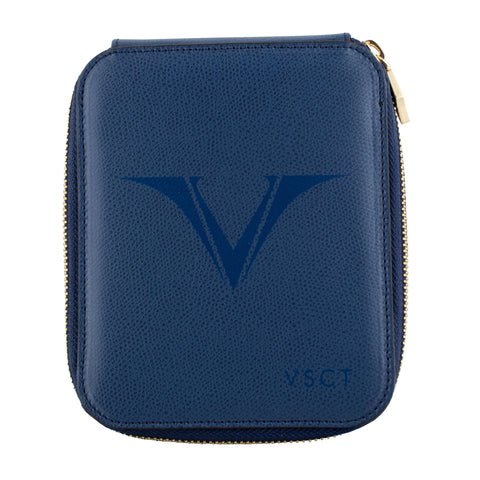 Visconti VSCT Leather 6 Pen Case - Blue