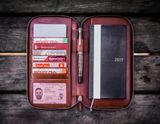 Galen Leather Zippered Hobonichi Weeks Cover - Brown