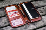 Galen Leather Zippered Hobonichi Weeks Cover - Brown