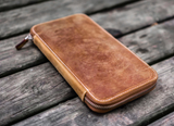 Galen Leather Zippered Hobonichi Weeks Cover - Crazy Horse Brown