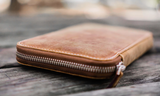 Galen Leather Zippered Hobonichi Weeks Cover - Crazy Horse Brown